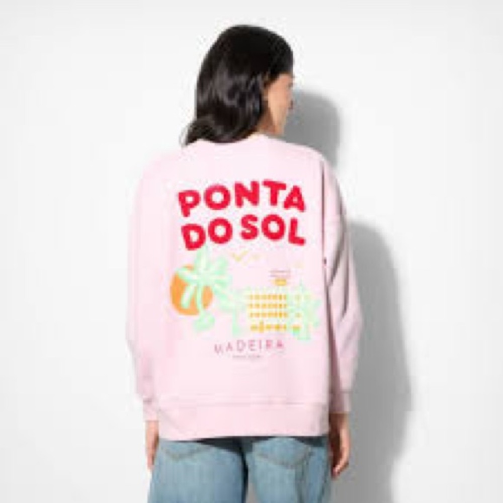 Wild Fable Women's Oversized Graphic Pullover Sweatshirt, M - Light Pink